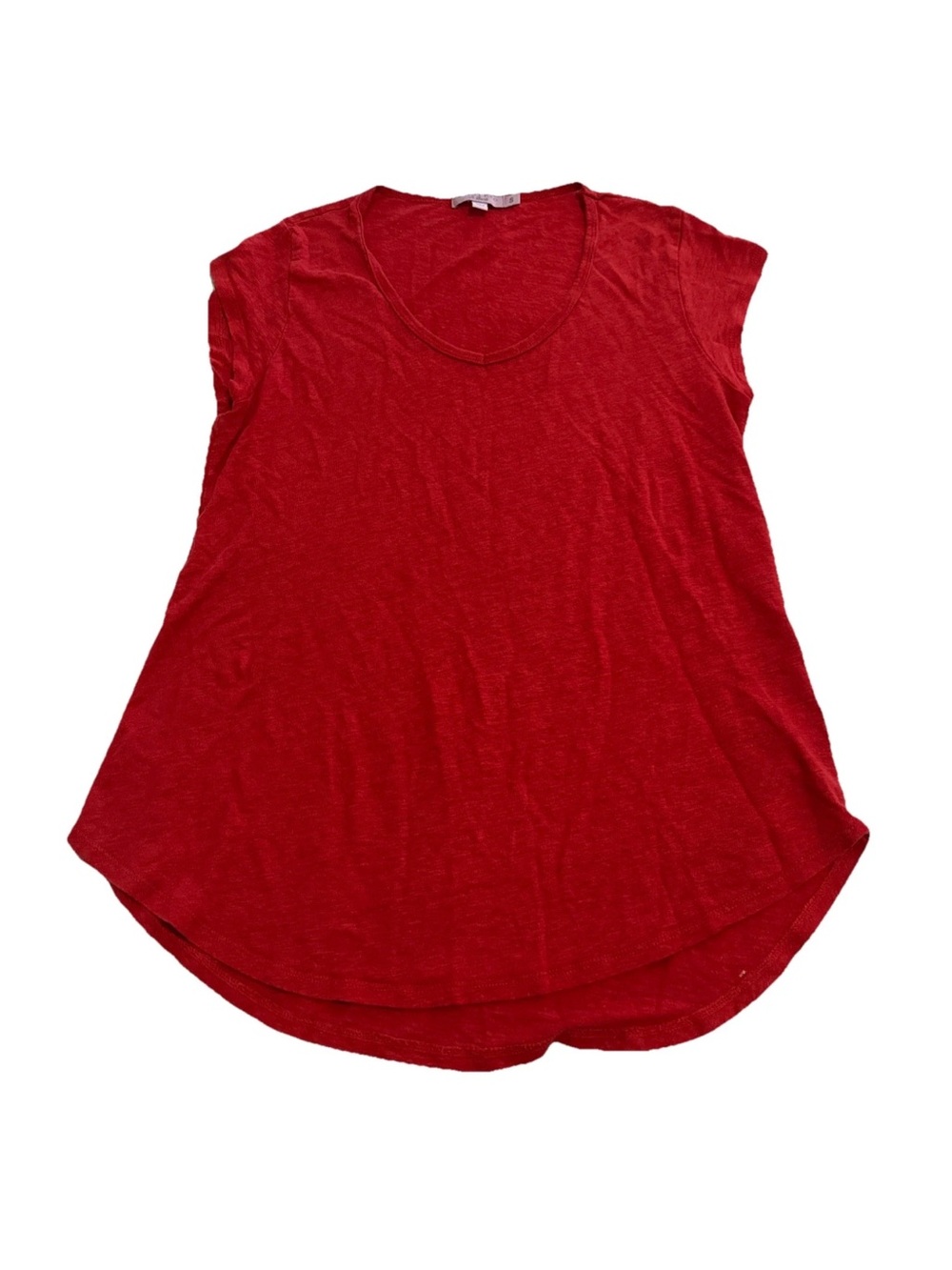 Calypso St. Barth Top 100% Linen Knit Short Sleeve Red Sz S see pic 5